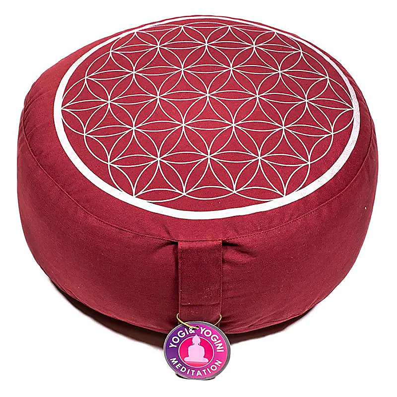[8041] Meditatiekussen Levensbloem (Rood)